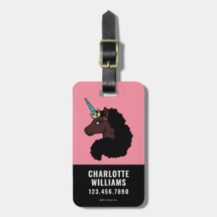 Afro Unicorn Magical Luggage Tag