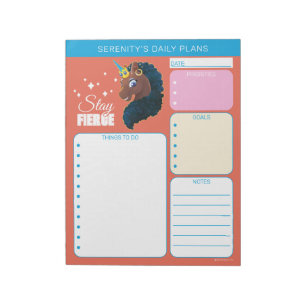 Afro Unicorn Magical Notepad