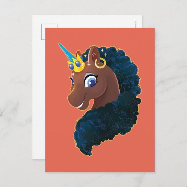 Afro Unicorn | Magical Postcard (Front/Back)