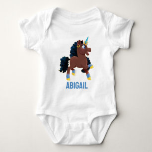 Afro Unicorn Magical Prancing Baby Bodysuit