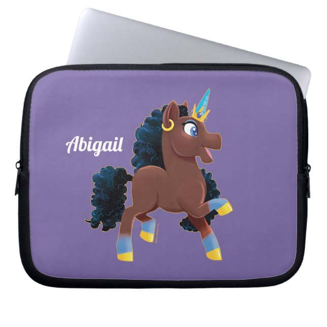 Afro Unicorn | Magical Prancing Laptop Sleeve (Front)