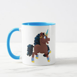 Afro Unicorn   Magical Prancing Mug