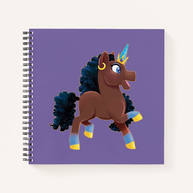 Afro Unicorn | Magical Prancing Notebook (Front)