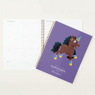 Afro Unicorn   Magical Prancing Planner