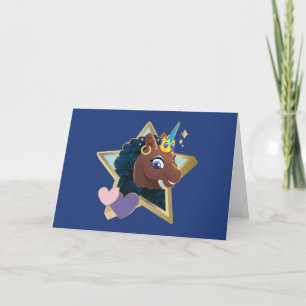 Afro Unicorn Magical Star Card