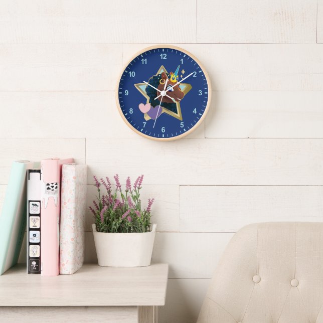 Afro Unicorn Magical Star Clock (Reading Room)