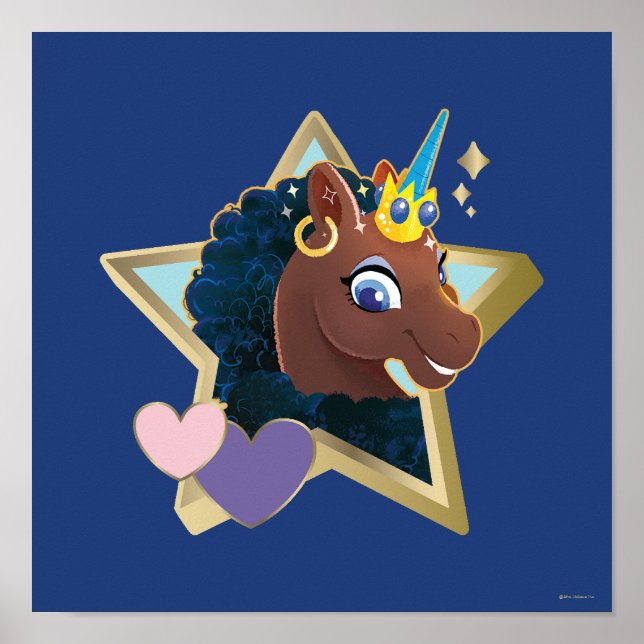 Afro Unicorn Magical Star Poster (Front)