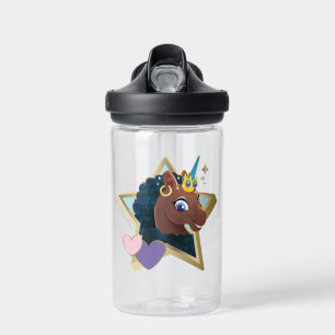 Afro Unicorn Magical Star Water Bottle
