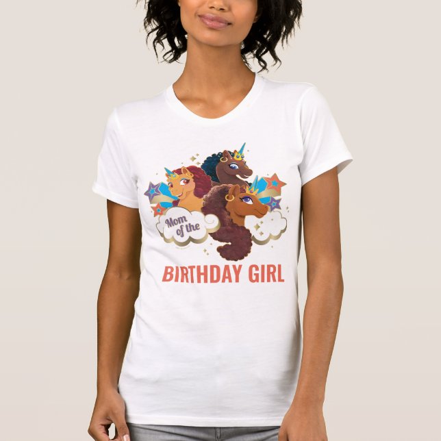 Afro Unicorn | Mum of the Birthday Girl T-Shirt (Front)
