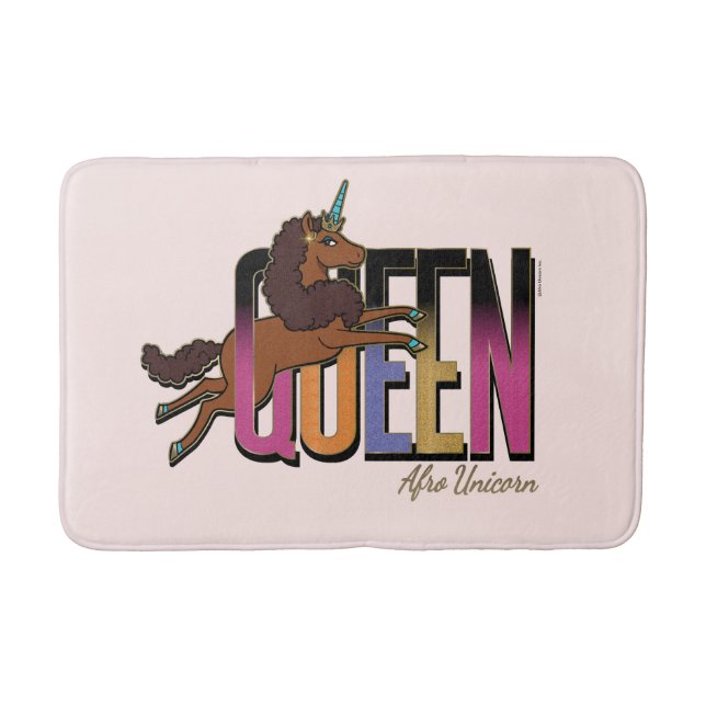 Afro Unicorn Queen Design Bath Mat (Front)