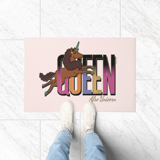 Afro Unicorn Queen Design Doormat (Indoor)