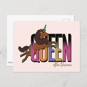 Afro Unicorn Queen Design Postcard