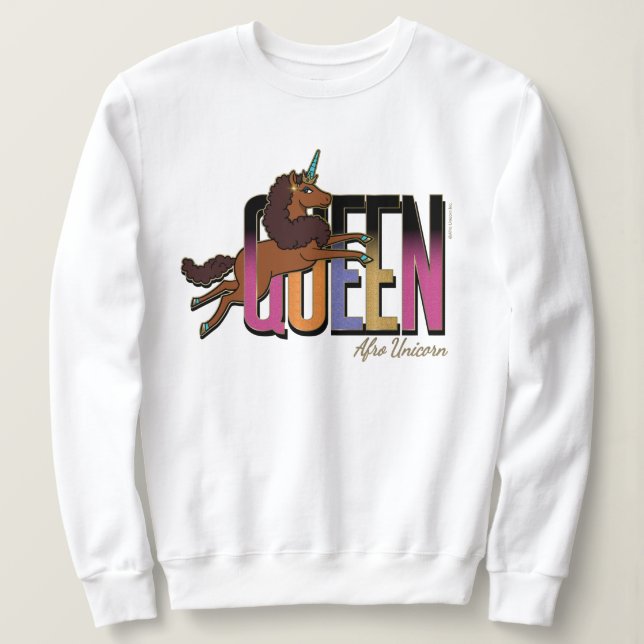 Afro Unicorn Queen Design Sweatshirt (Design Front)