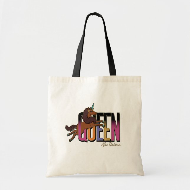 Afro Unicorn Queen Design Tote Bag (Front)