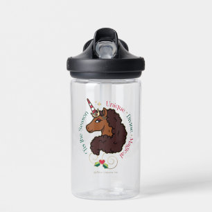 Afro Unicorn 'Tis the Season Holiday Unicorn Water Bottle