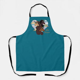 Afro Unicorn Trio Heart Design Apron