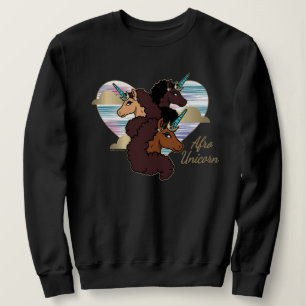 Afro Unicorn Trio Heart Design Sweatshirt