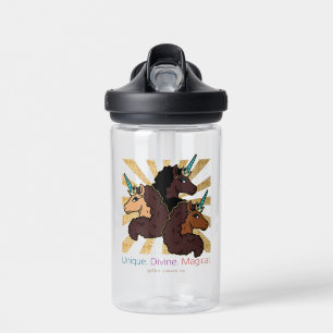Afro Unicorn Trio: Unique, Divine, and Magical Water Bottle