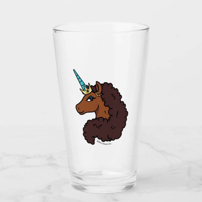 Afro Unicorn | Unique Glass (Front)