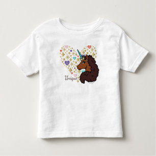 Afro Unicorn Unique Heart Design Toddler T-Shirt