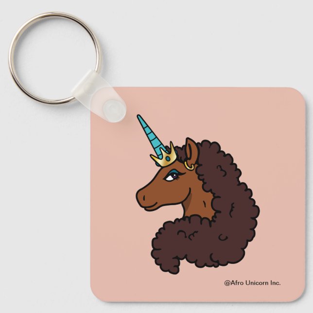 Afro Unicorn | Unique Key Ring (Front)