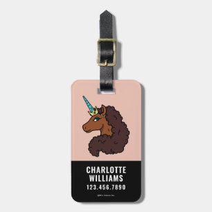 Afro Unicorn Unique Luggage Tag