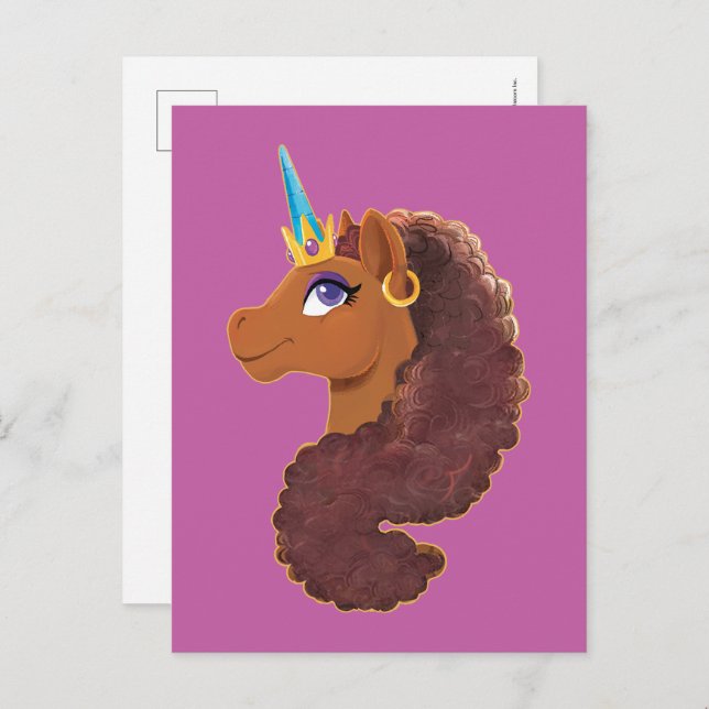 Afro Unicorn | Unique Postcard (Front/Back)