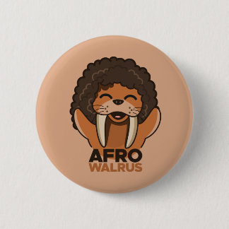 Afro Walrus 6 Cm Round Badge