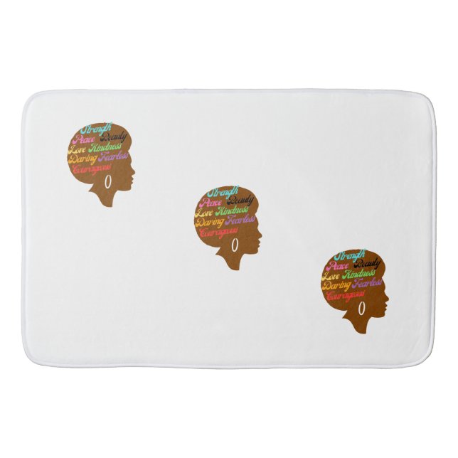 Afro Woman Bath Mat (Front)