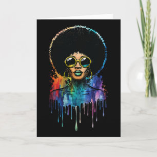 Afro Woman Black History Juneteenth Melanin Queen  Card