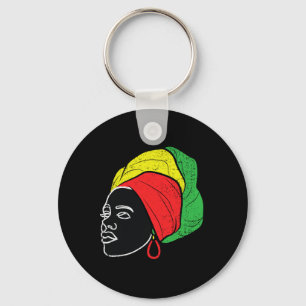 Afro Woman Black History Month Color Men Women Wom Key Ring