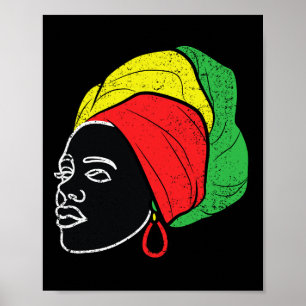 Afro Woman Black History Month Color Men Women Wom Poster