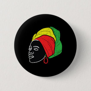 Afro Woman Black History Month Colour Men Women Wo 6 Cm Round Badge