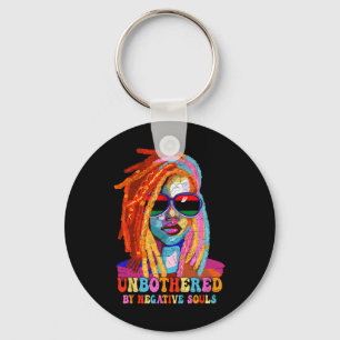 Afro Woman Black Queen Art Unbothered By Negative  Key Ring