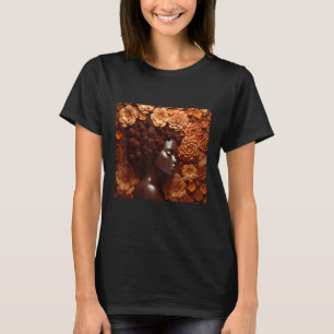 Afro Woman Floral Black Queen Melanin Inflated Bro T-Shirt