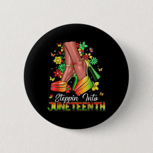 Afro Woman High Heels Black Girl Stepping Into Jun 6 Cm Round Badge