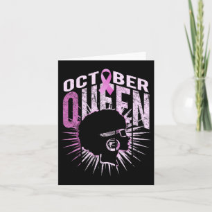 Afro Woman In October We Wear Pink Breast Cancer A Card