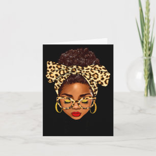 Afro woman messy bun black gigi life mother's day card