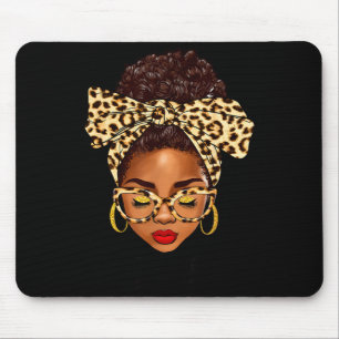 Afro woman messy bun black gigi life mother's day mouse pad