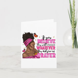 Afro Woman Puff Bun And Religion Faith Prayer June Card