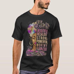 Afro Woman Strong Than Storm Melanin African Ameri T-Shirt