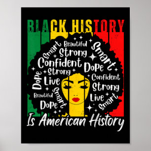 Afro Women Black History Is American History Pride Poster