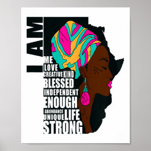 Afro You Are Enough I Am Insrational Sayings Motiv Poster