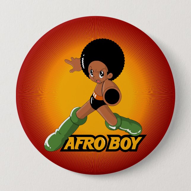 AfroBoy! 10 Cm Round Badge (Front)