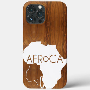 AFRoCA FEMALE Afro plus Africa Wood Grain look iPhone 13 Pro Max Case