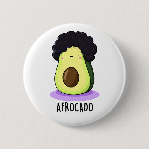 Afrocado Funny Avocado With Afro Pun  6 Cm Round Badge