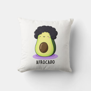 Afrocado Funny Avocado With Afro Pun  Cushion