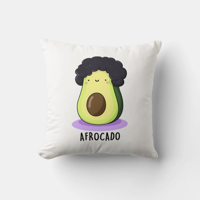 Afrocado Funny Avocado With Afro Pun  Cushion (Front)