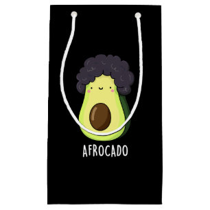 Afrocado Funny Avocado With Afro Pun Dark BG Small Gift Bag