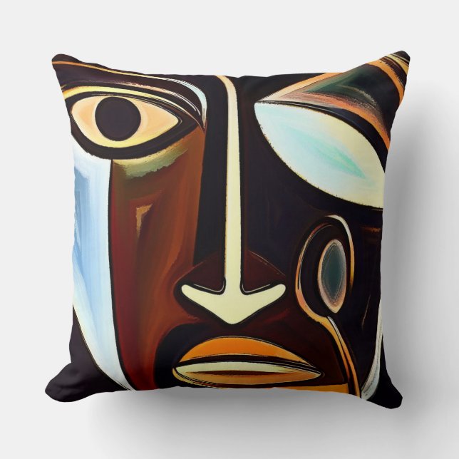 Afrocentric Abstract Art Cushion (Front)